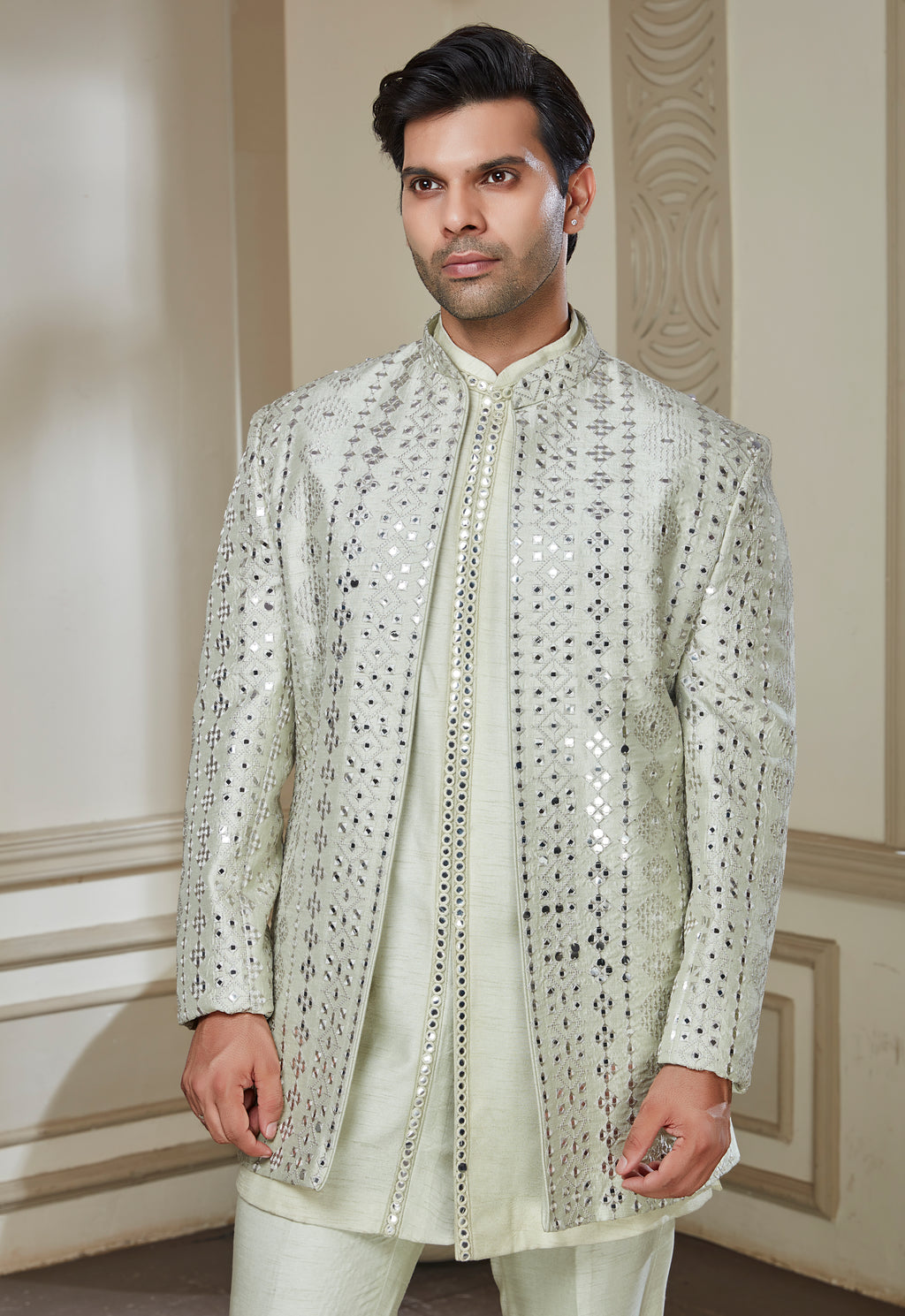 Mirror Embroidered Indo Western Set