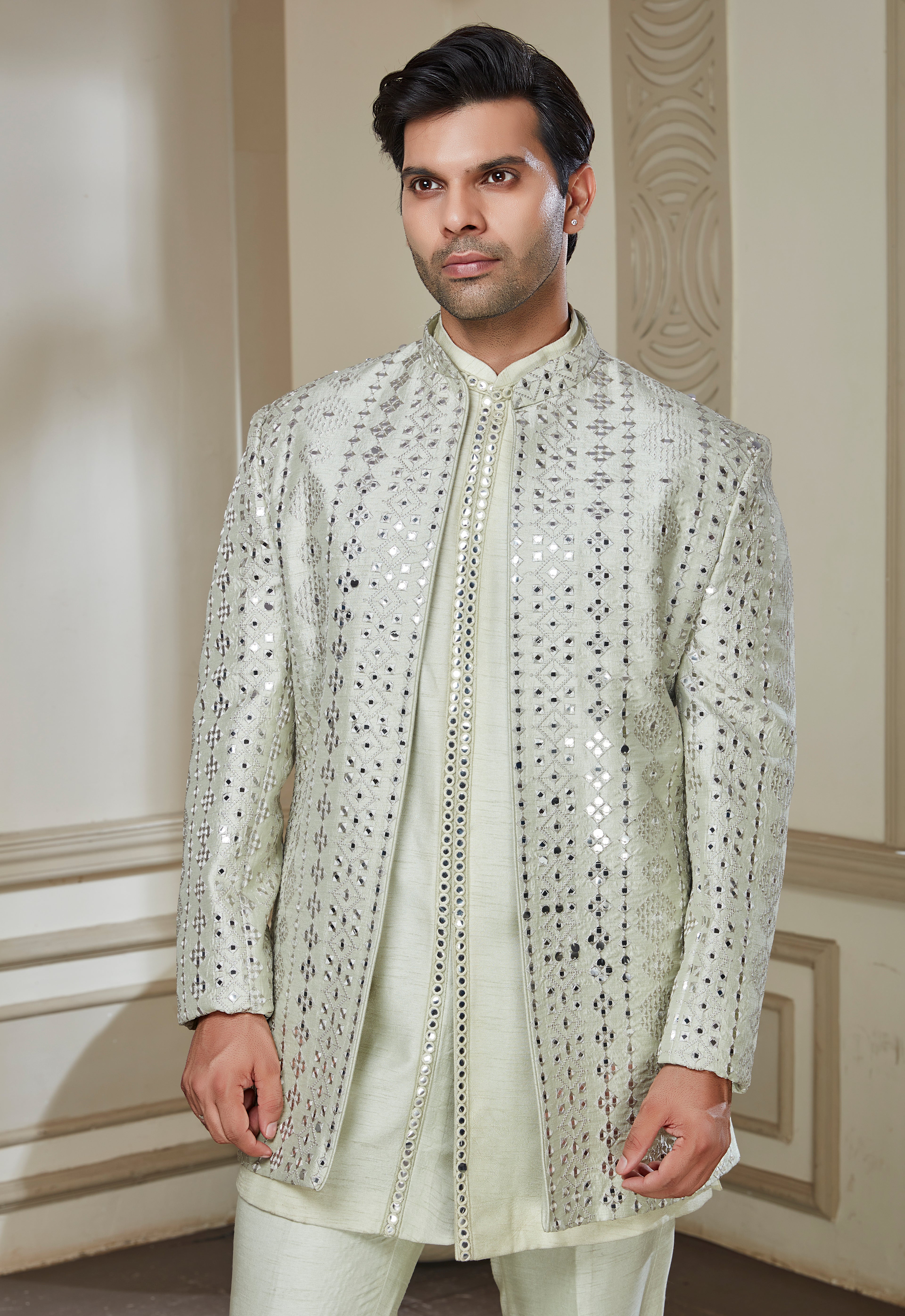 Mirror Embroidered Indo Western Set