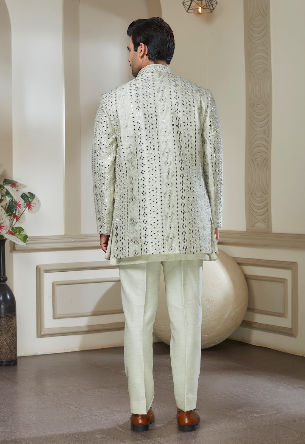 Mirror Embroidered Indo Western Set