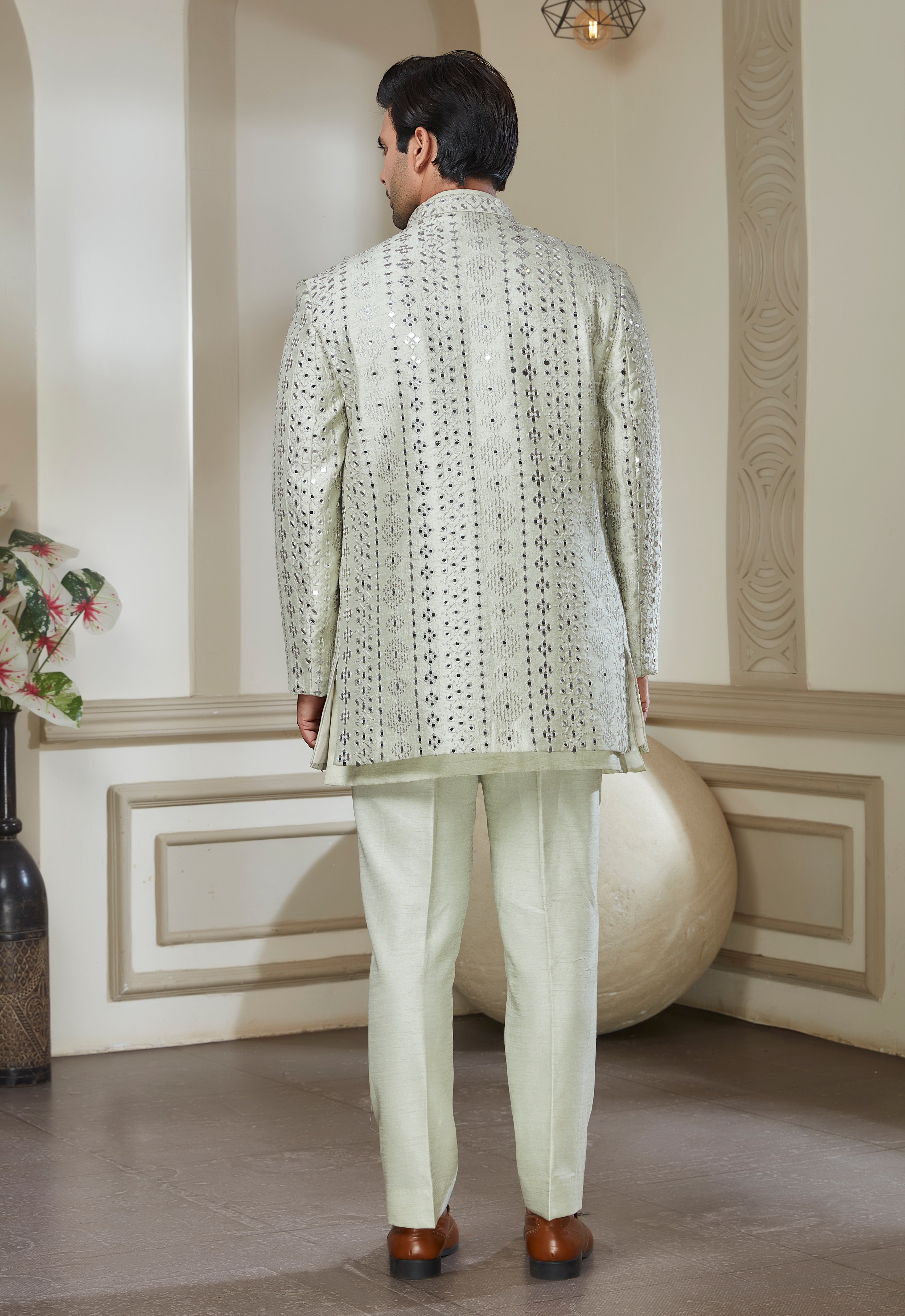 Mirror Embroidered Indo Western Set
