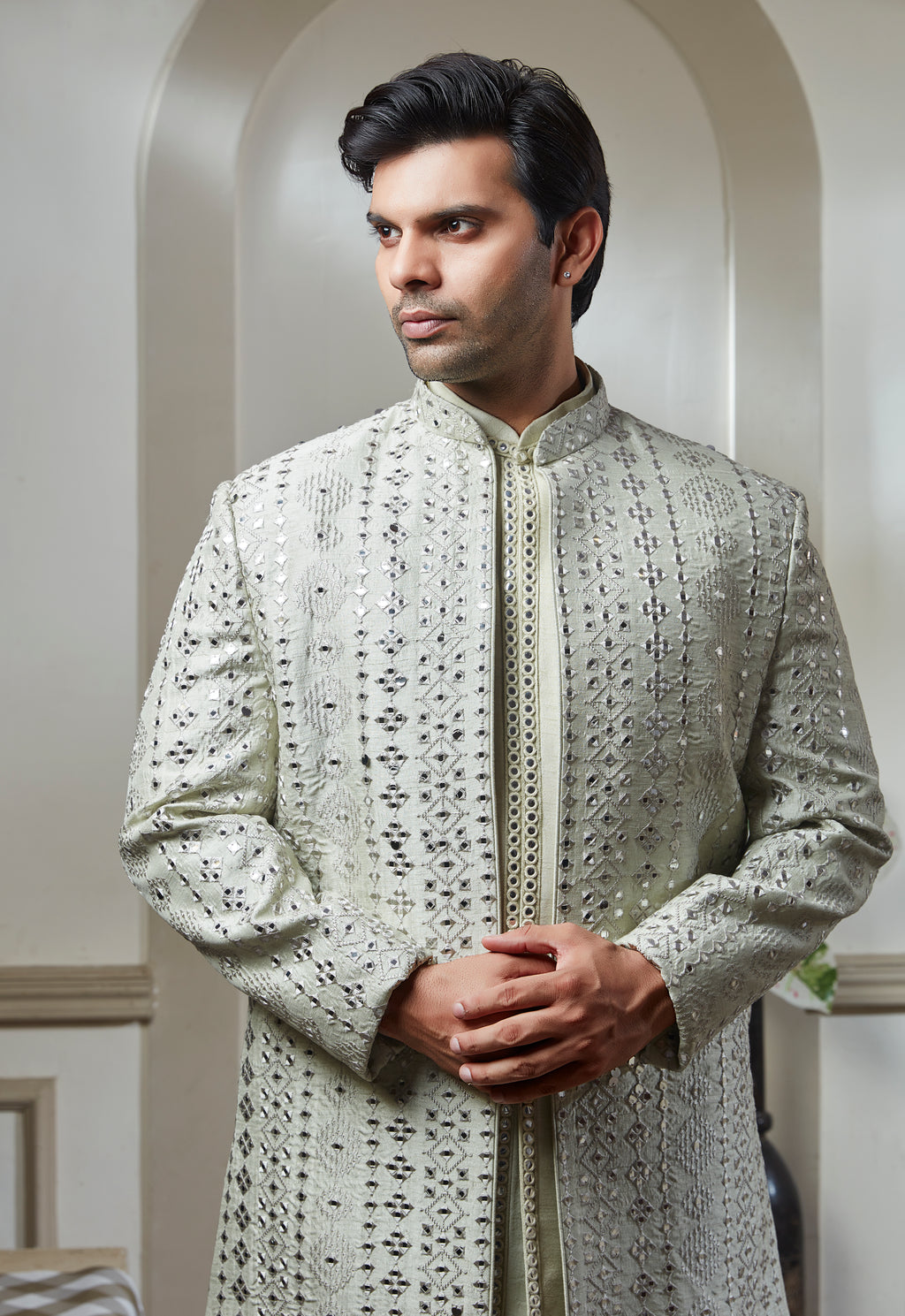 Mirror Embroidered Indo Western Set