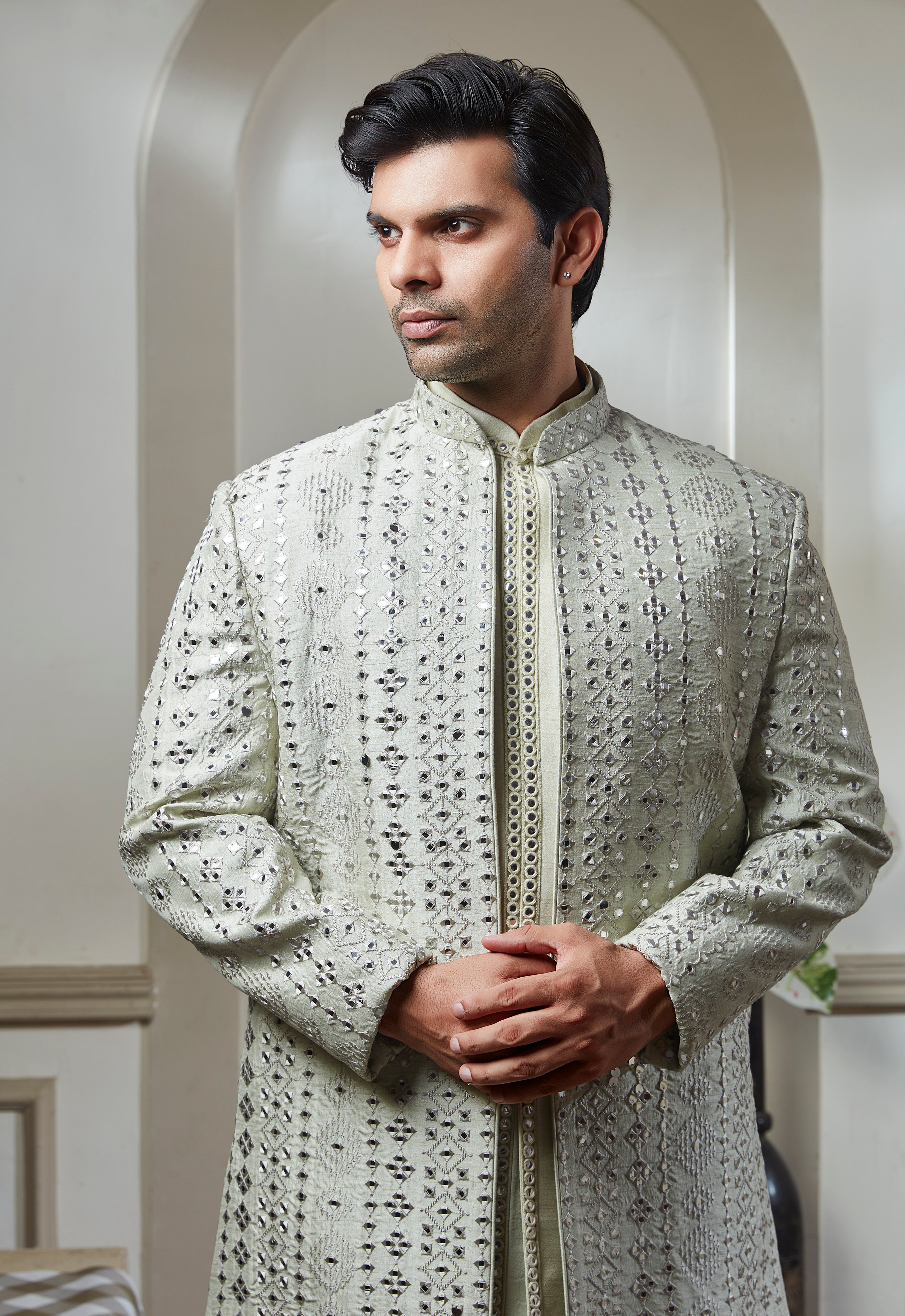 Mirror Embroidered Indo Western Set