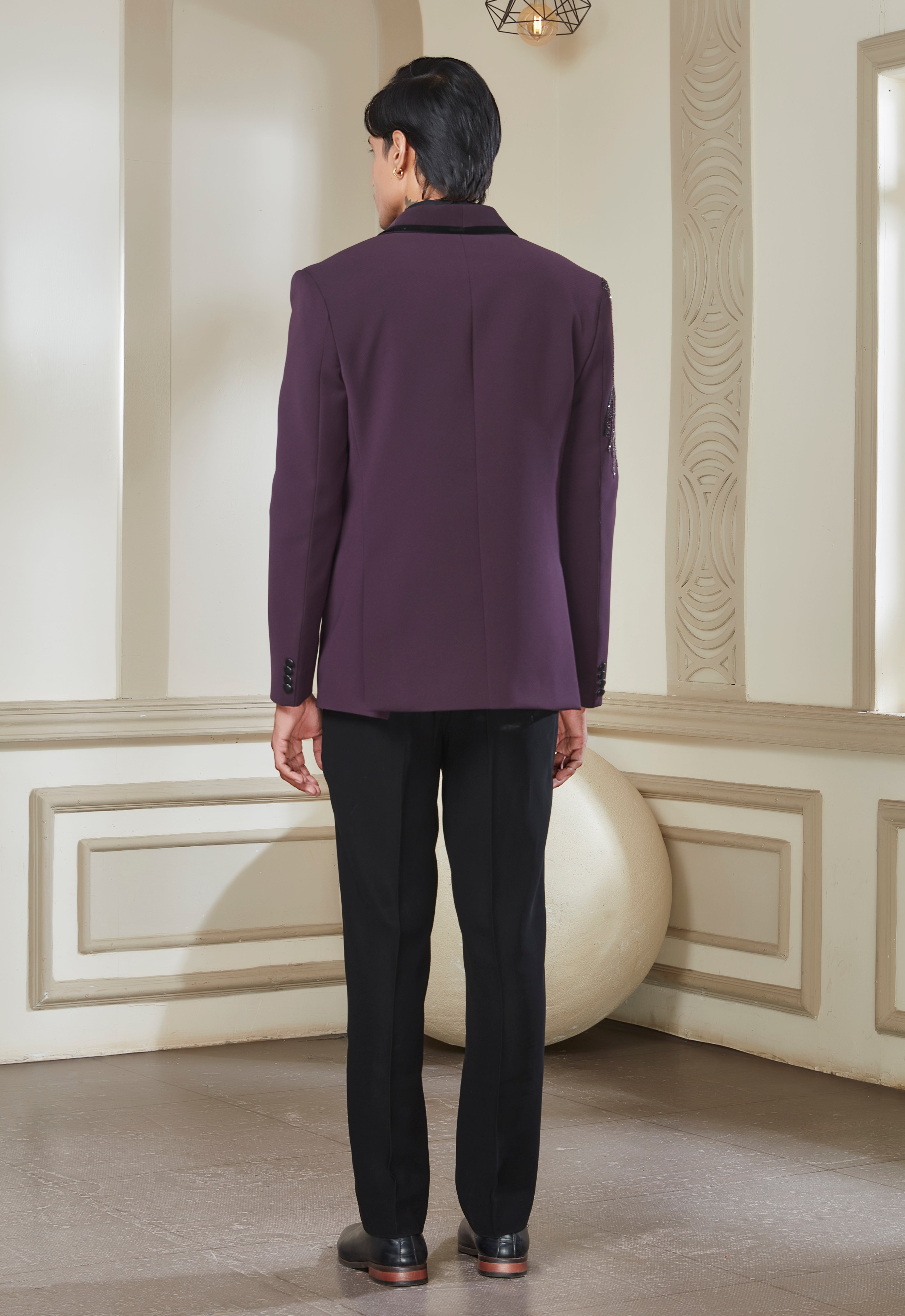 Purple Embroidered Tuxedo