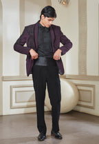 Purple Embroidered Tuxedo