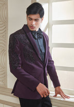 Purple Embroidered Tuxedo