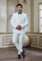 White Tuxedo Set With Black Bowtie