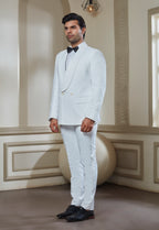 White Tuxedo Set With Black Bowtie