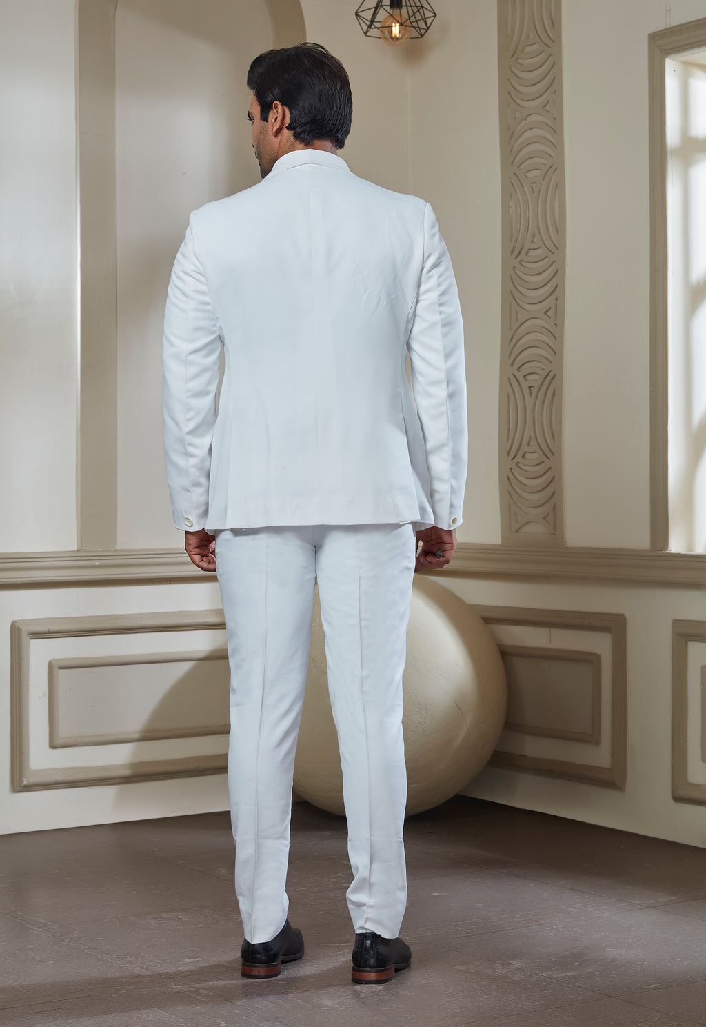 White Tuxedo Set With Black Bowtie