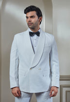 White Tuxedo Set With Black Bowtie