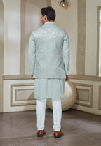 Sage Green Polyester Bandi Kurta Set