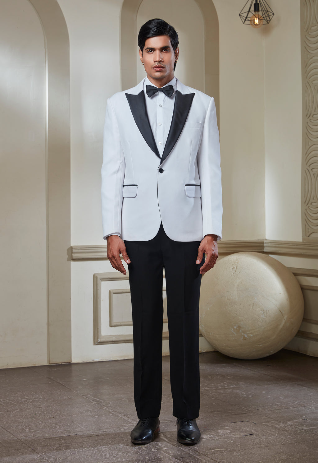 White Polyester Tuxedo Set