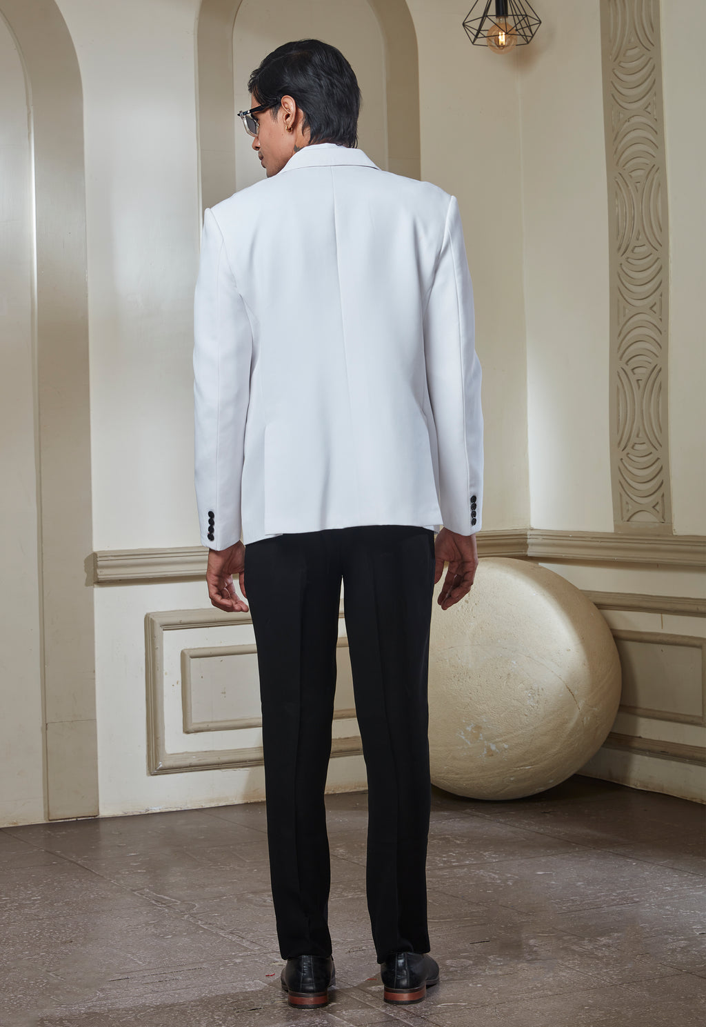 White Polyester Tuxedo Set
