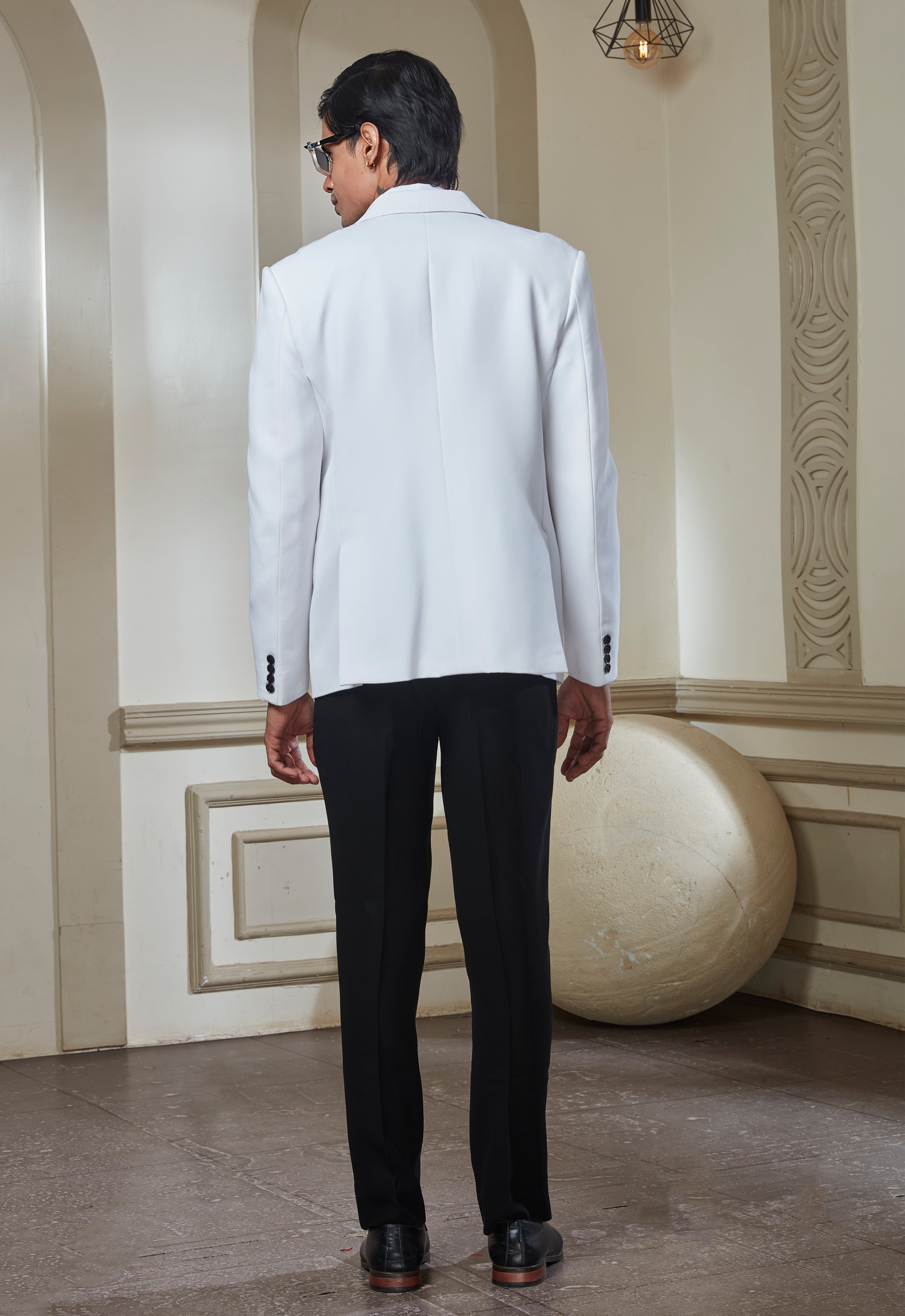 White Polyester Tuxedo Set