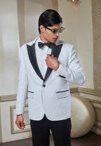 White Polyester Tuxedo Set