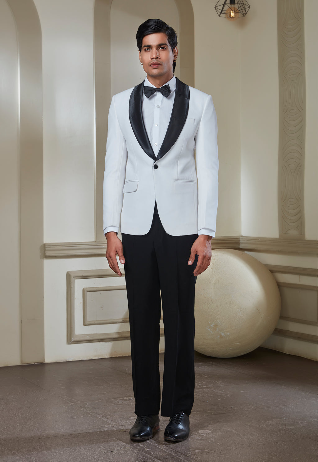 White Polyester Tuxedo Suit