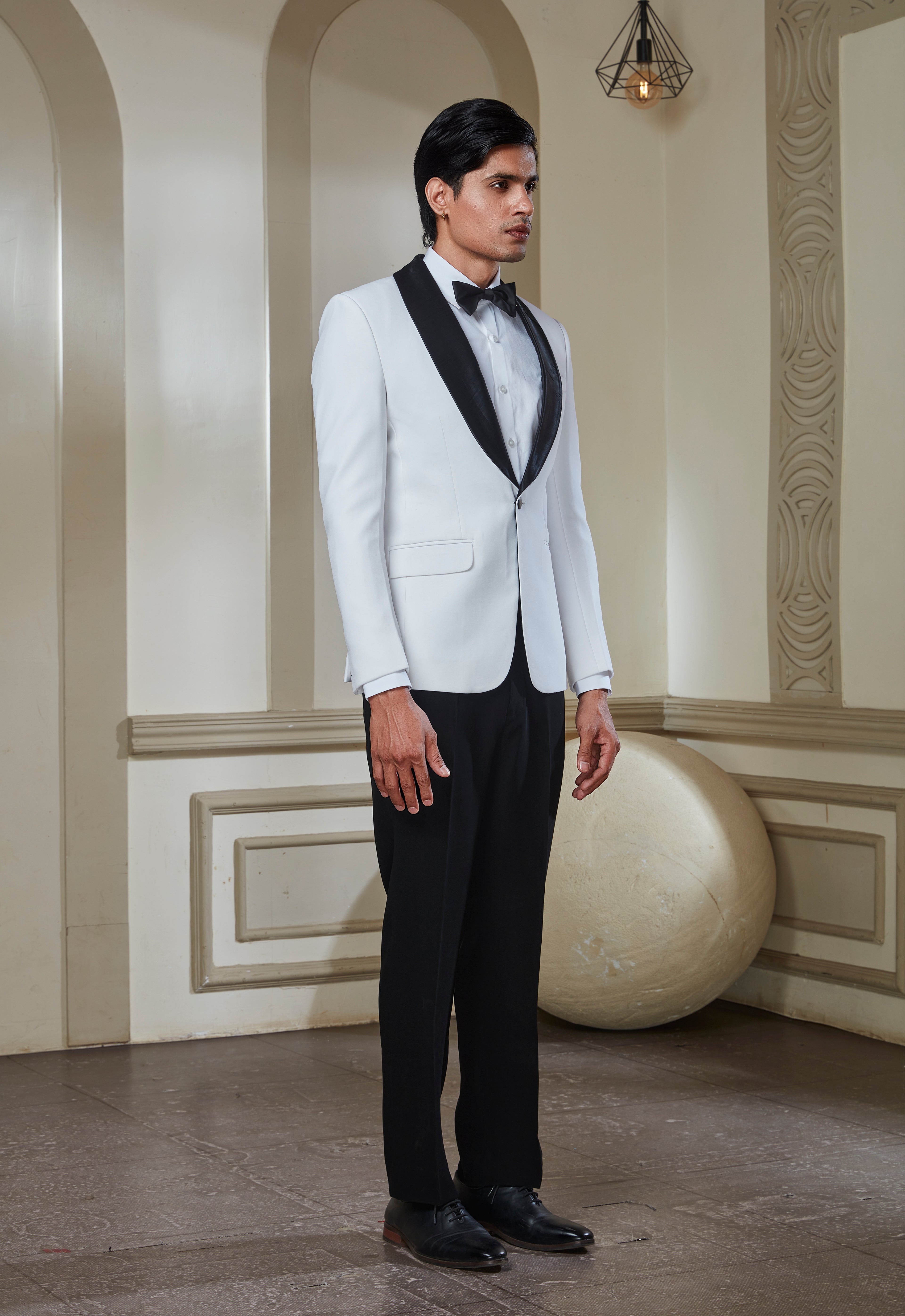 White Polyester Tuxedo Suit