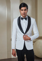 White Polyester Tuxedo Suit