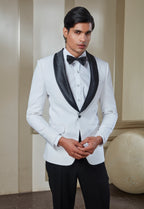 White Polyester Tuxedo Suit