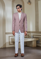 Pink Suit Paired With White Pant