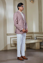 Pink Suit Paired With White Pant