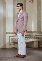 Pink Suit Paired With White Pant