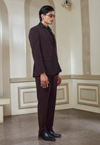 Wine Polyster Suit Set