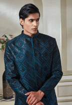 Teal Green Sequin Embroidered Jodhpuri And Pant