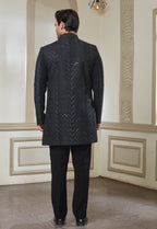 Embroidered Jacket With Bandi And Pant Set