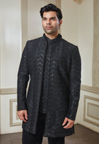 Embroidered Jacket With Bandi And Pant Set