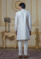White Embroidered Sherwani Set