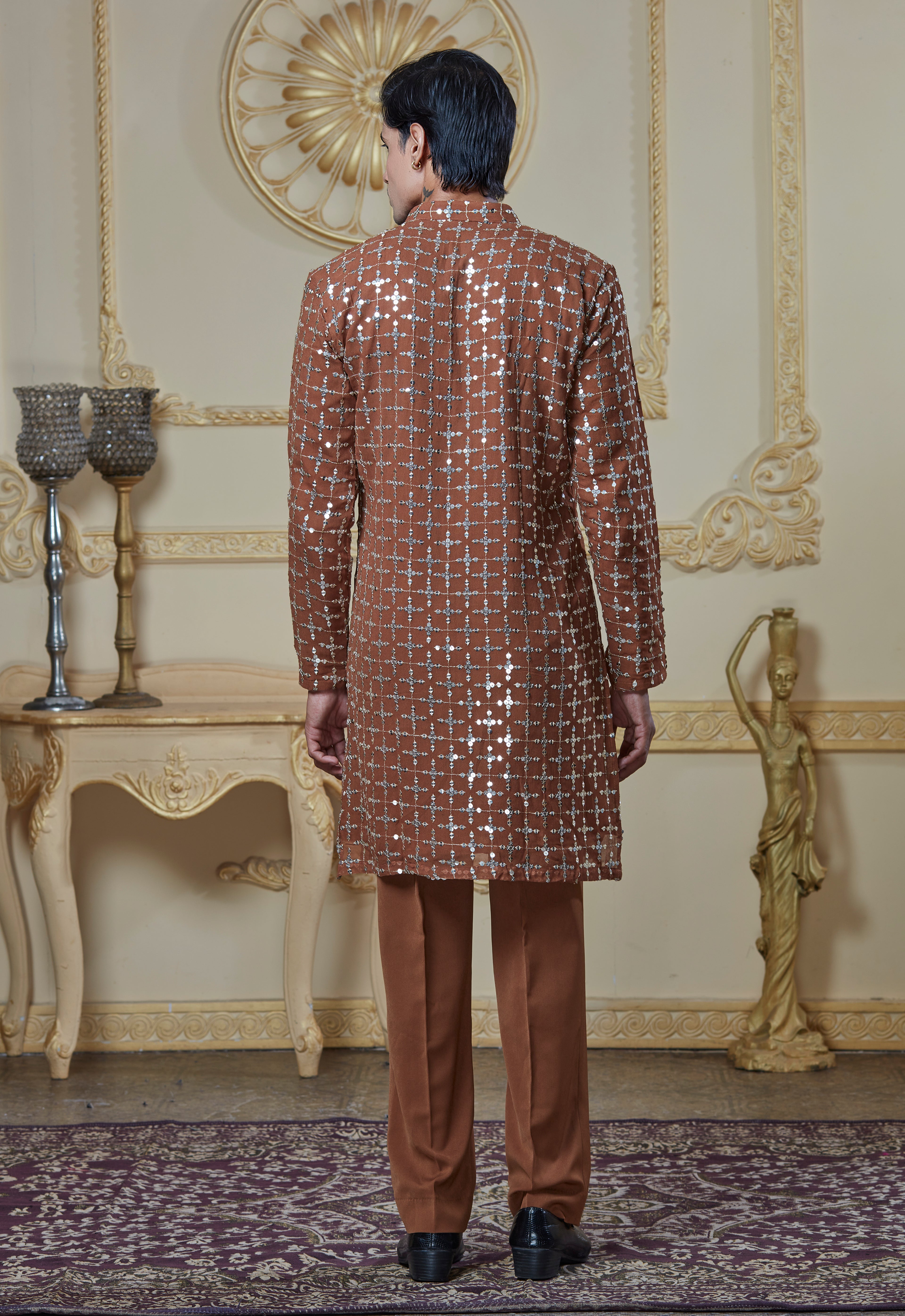 Sequin Embroidered Kurta And Pant
