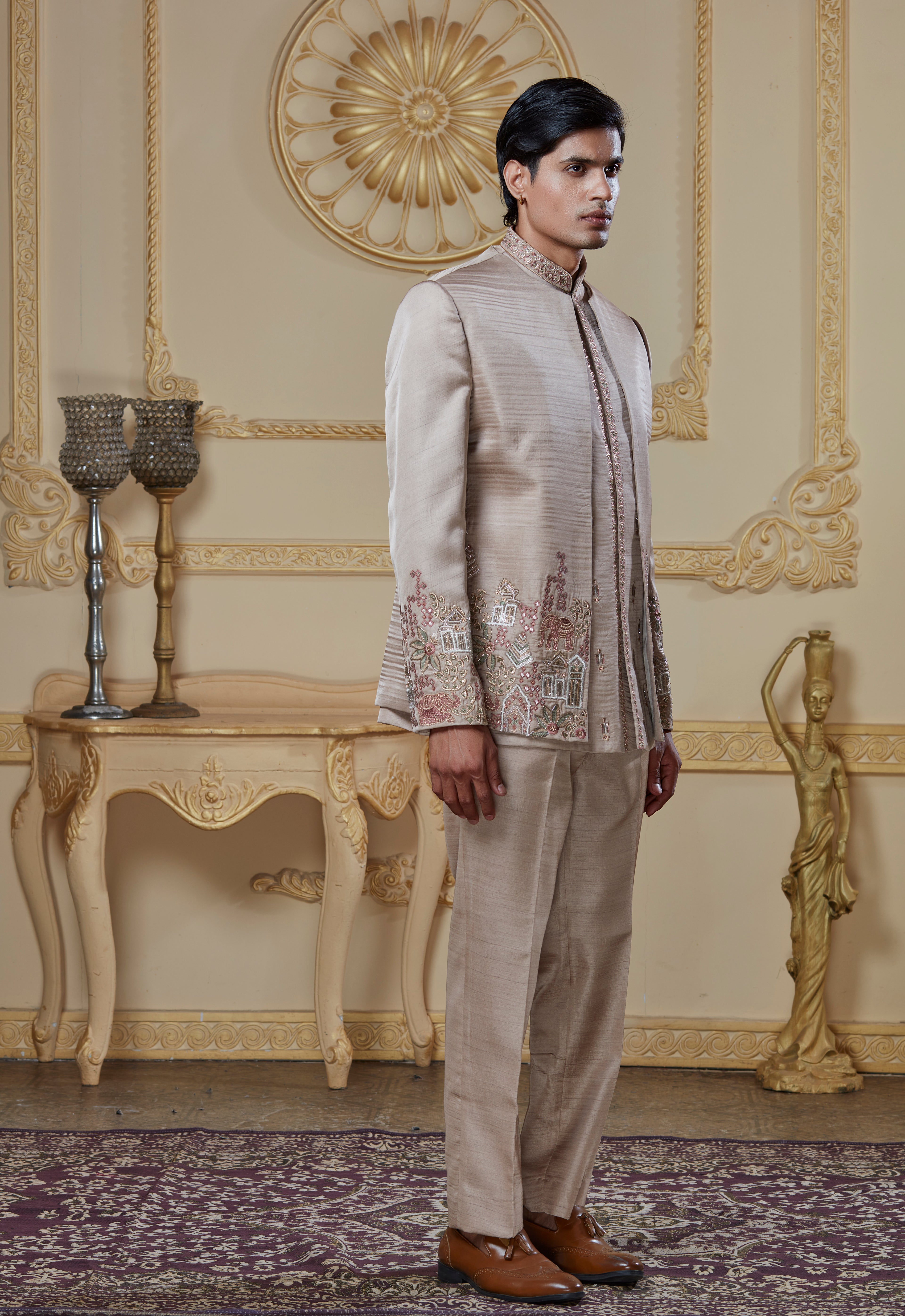 Embroidered Indowestern Set