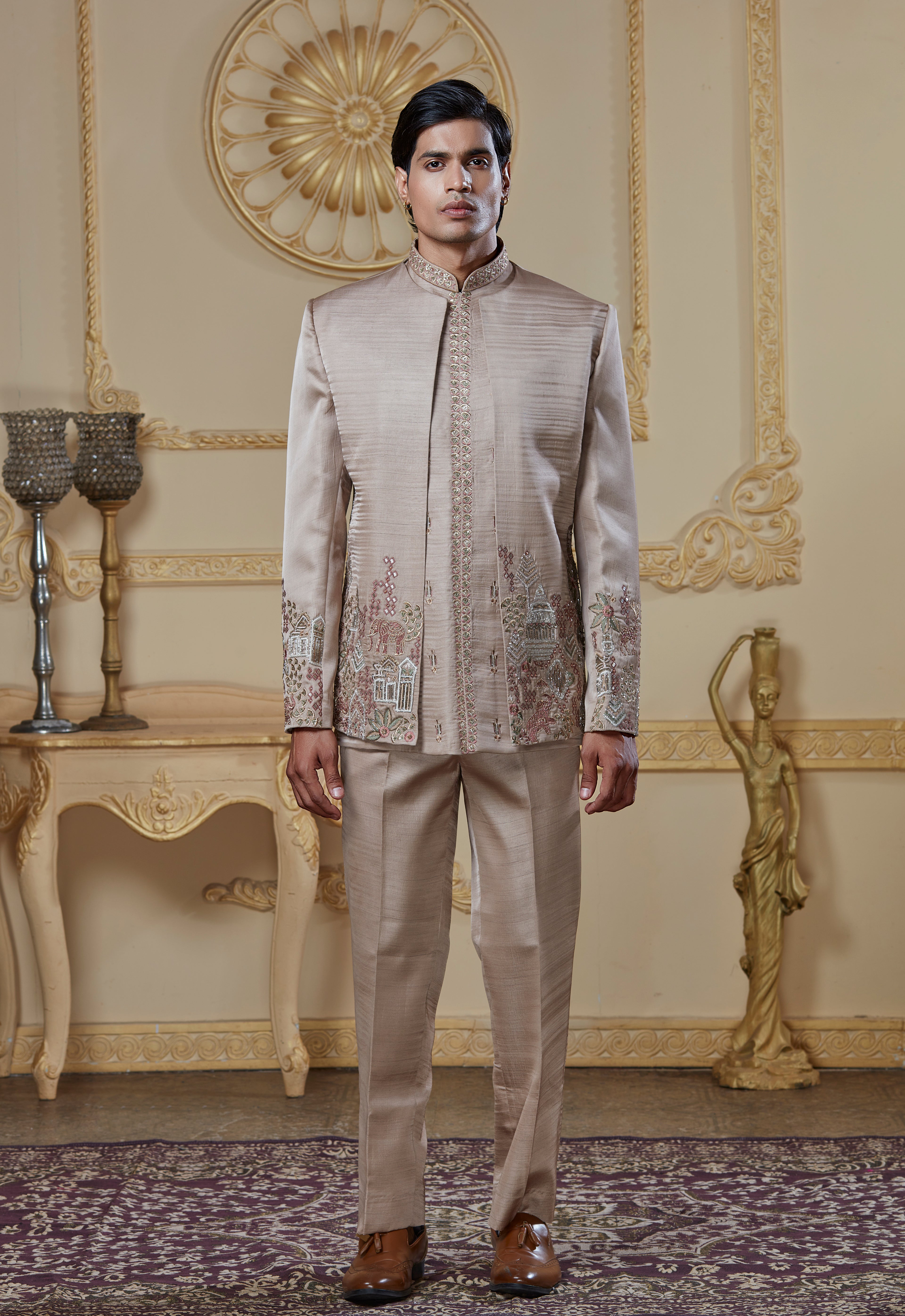 Embroidered Indowestern Set
