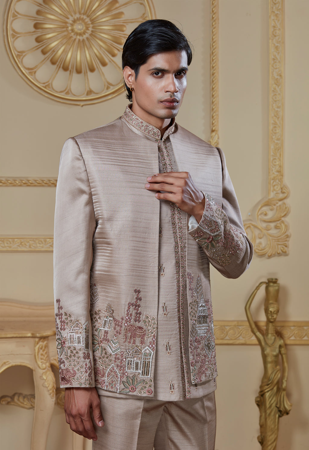 Embroidered Indowestern Set