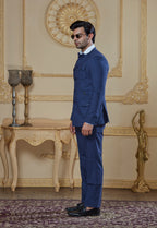 Blue Safari Jacket And Pant Set