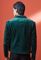 Green Suede Bomber Jacket