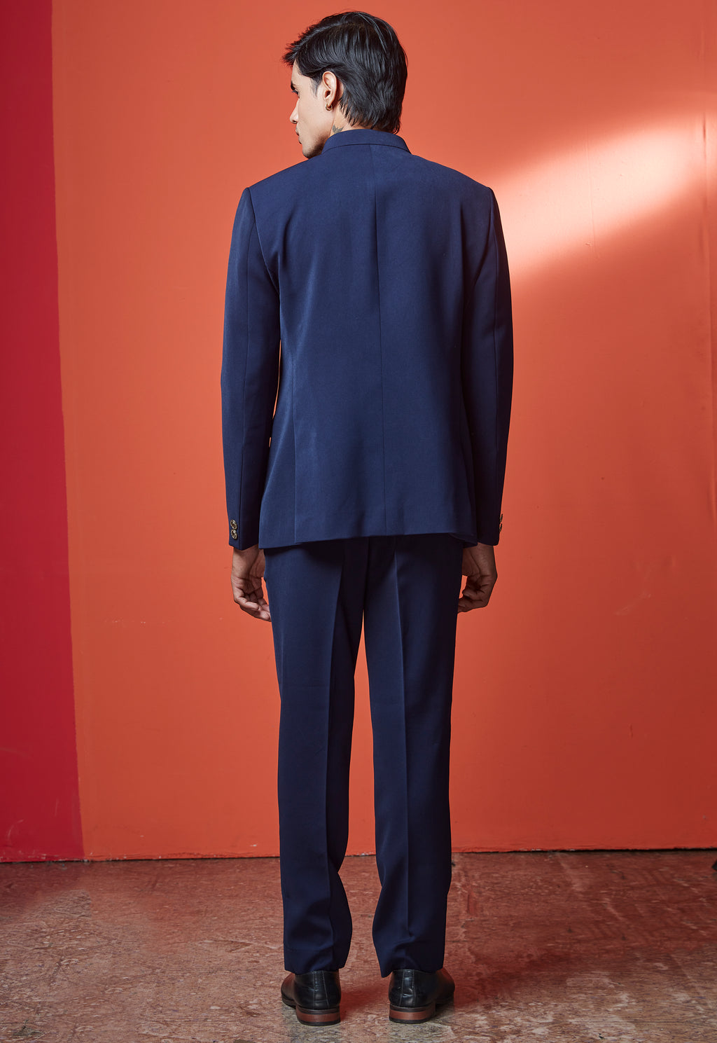 Blue Jodhpuri Set With Brooch And Buttons
