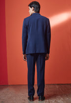 Blue Jodhpuri Set With Brooch And Buttons