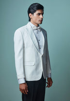 White Tuxedo Set With Black Pant