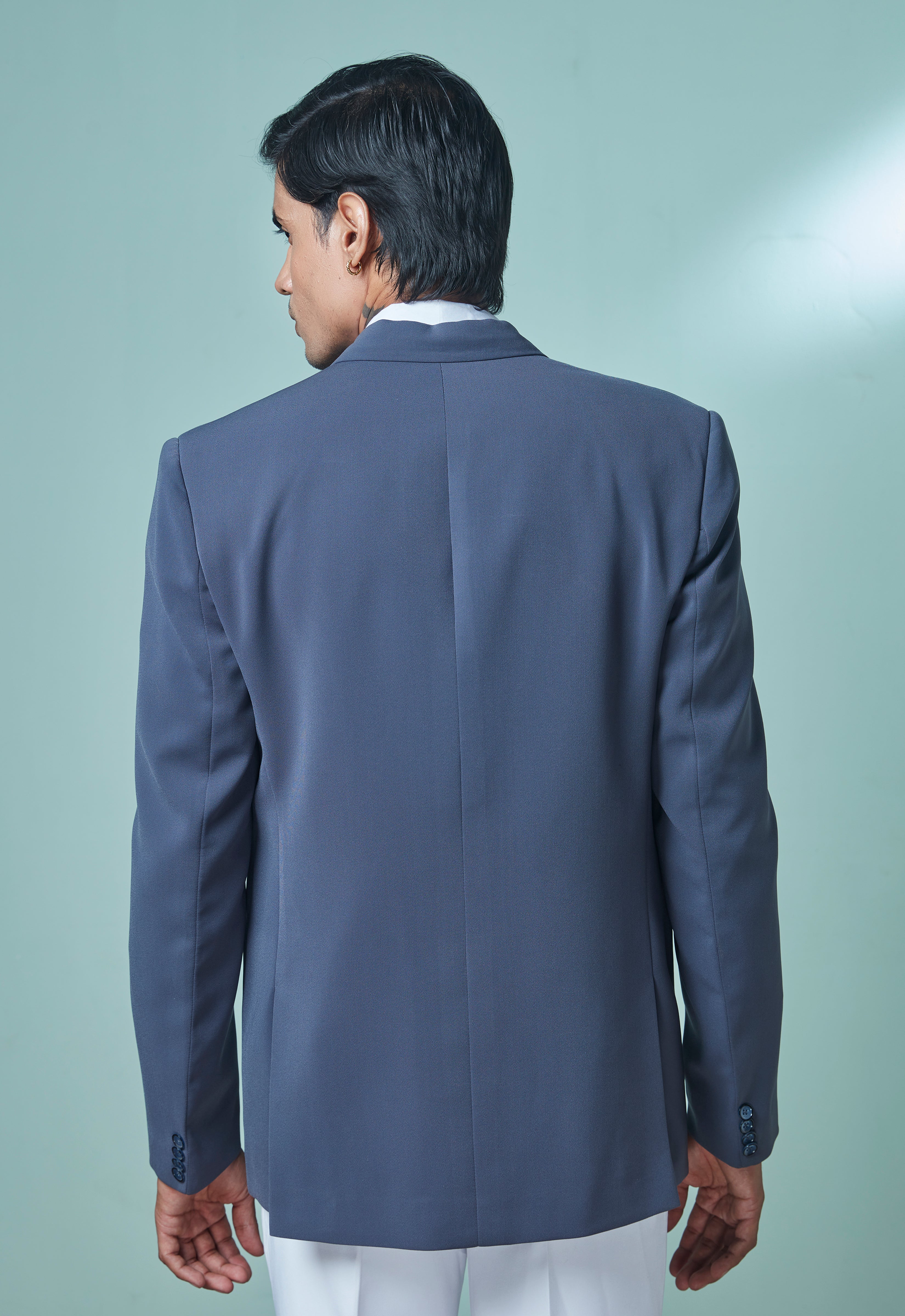 Blue Polyster 3 Peice Suit Set