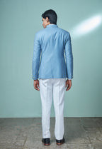 Light Blue Jodhpuri With White Pant