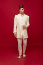 Creme Layerd Indowestern Set