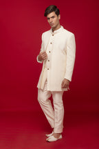 Creme Layerd Indowestern Set