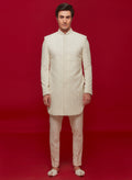 Ivory Diamond Cut Indowestern Set