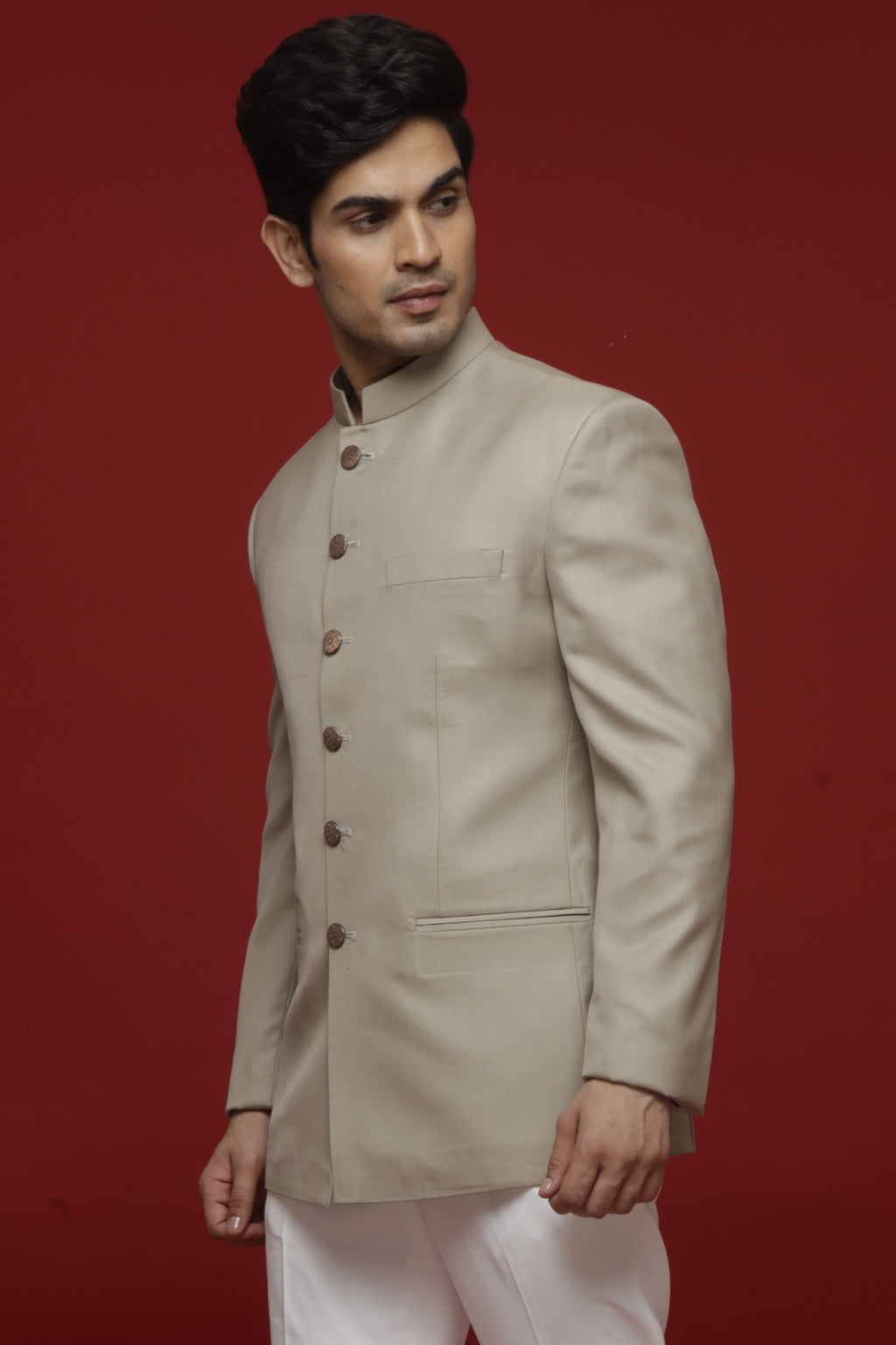 Khaki Jodhpuri Set