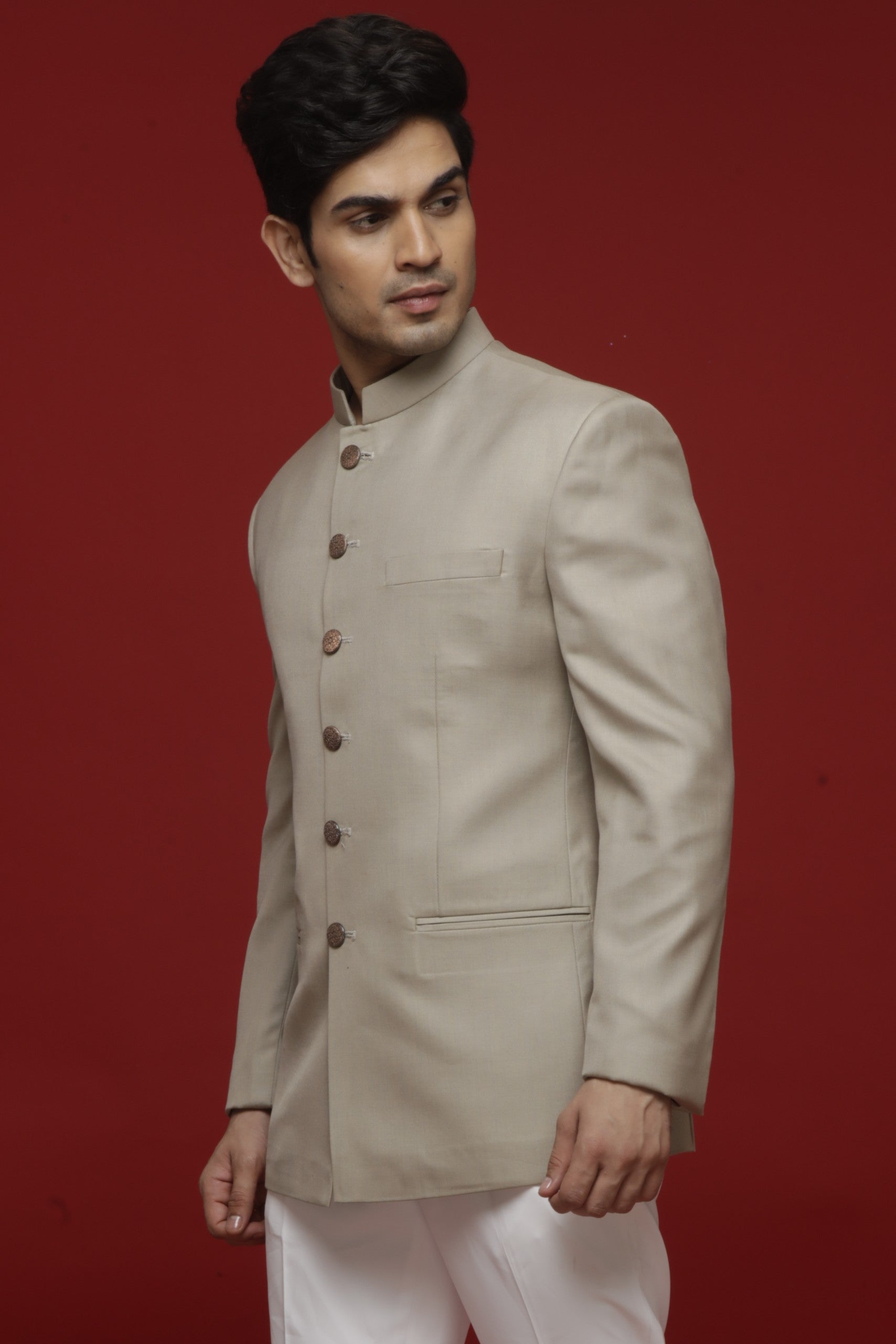 Khaki Jodhpuri Set
