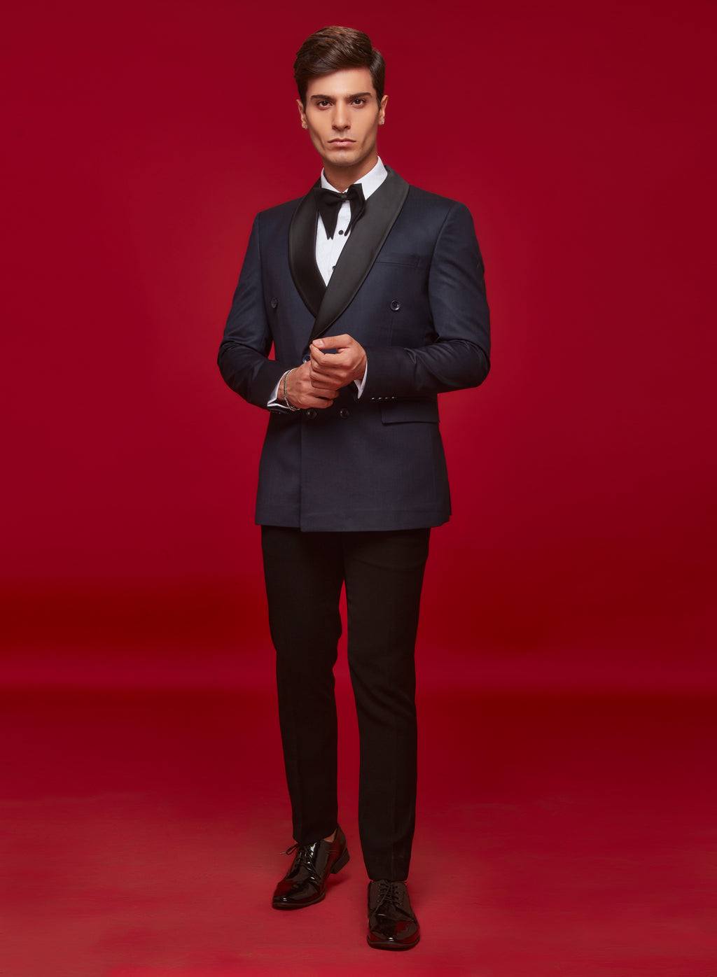 Navy Blue DB Shawl Tuxedo Set