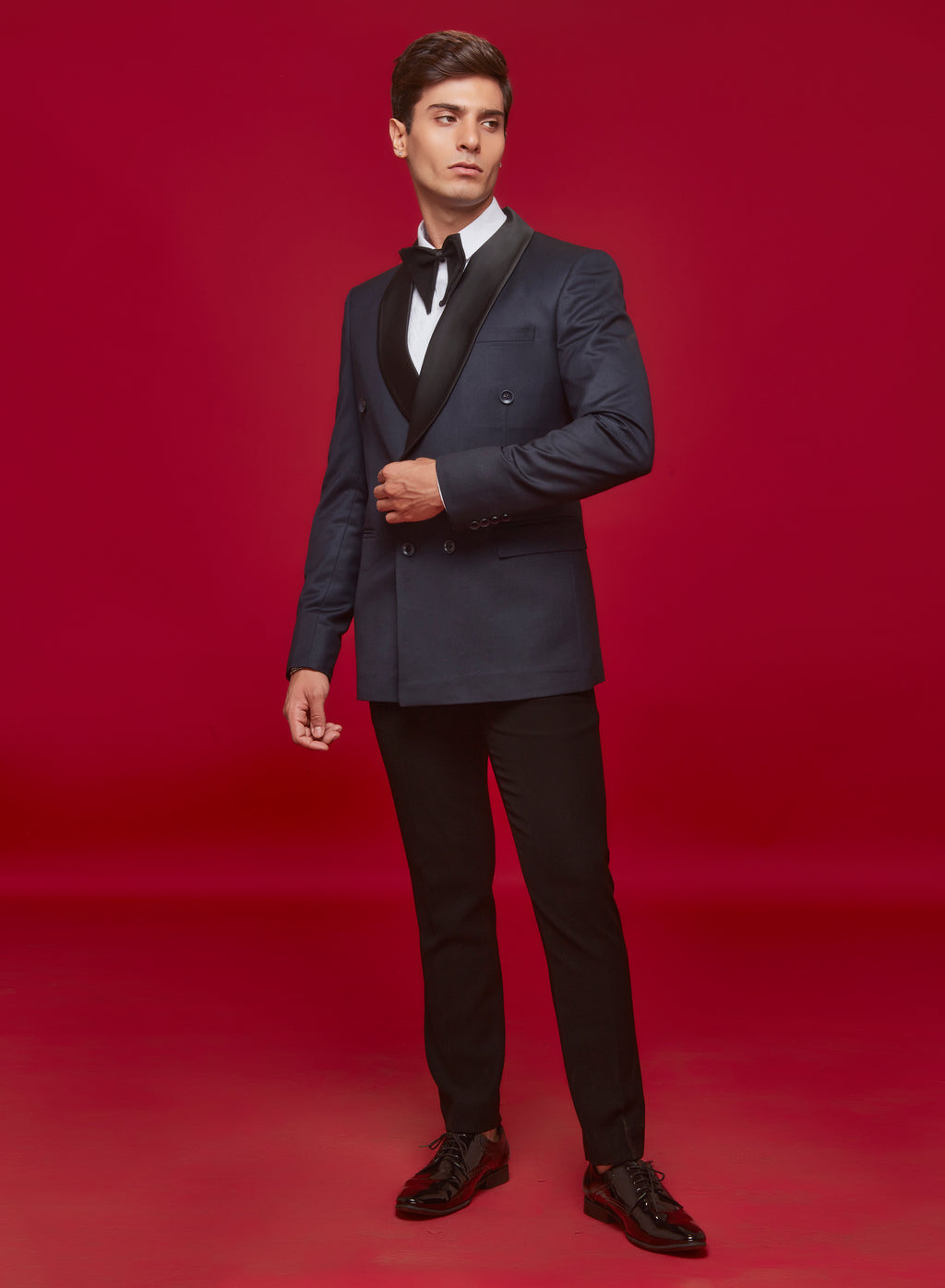 Navy Blue DB Shawl Tuxedo Set