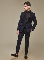 Blue 5 Piece Designer Tuxedo Set