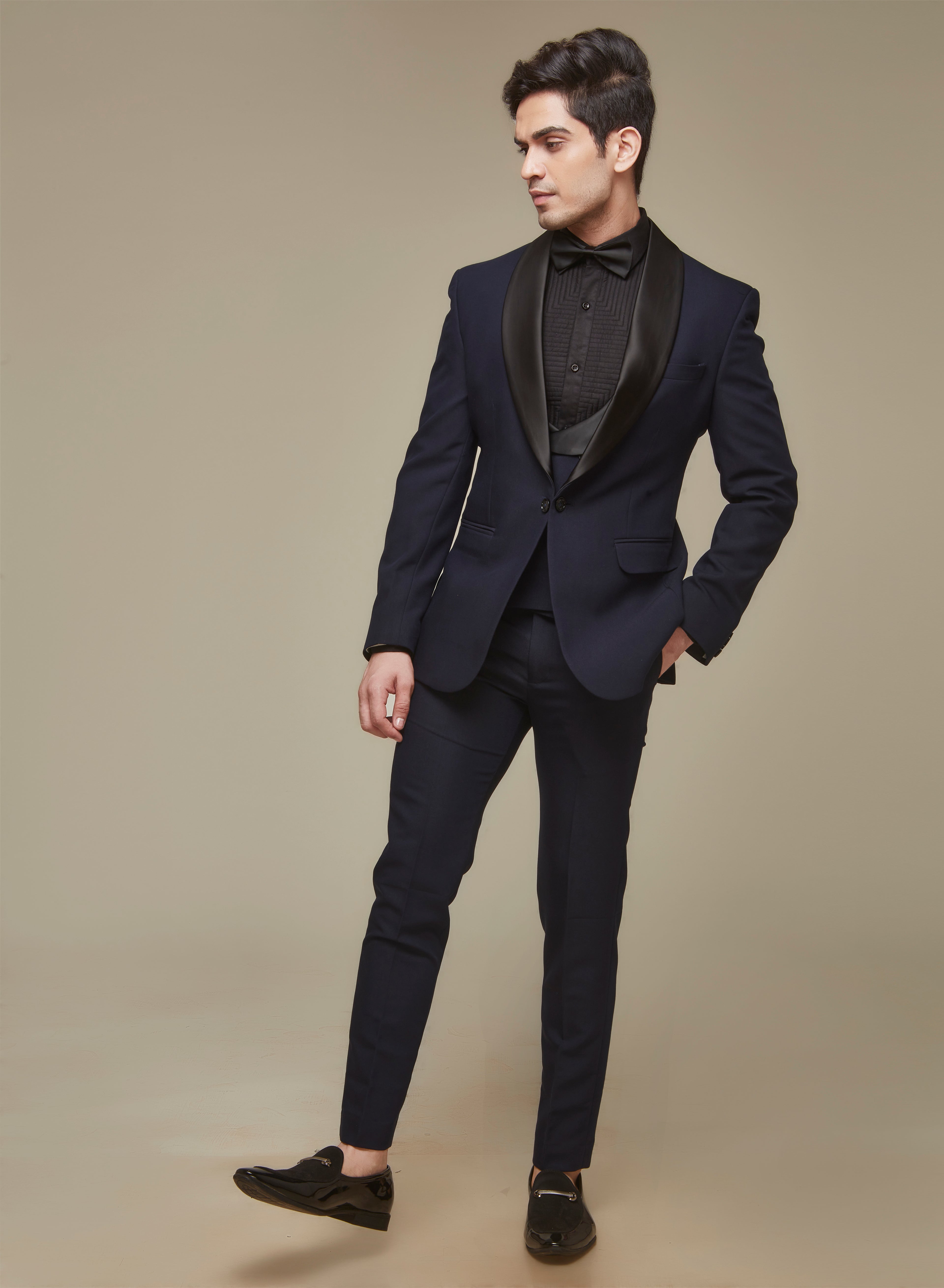 Blue 5 Piece Designer Tuxedo Set